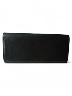 Coach Black Leather Continental Wallet